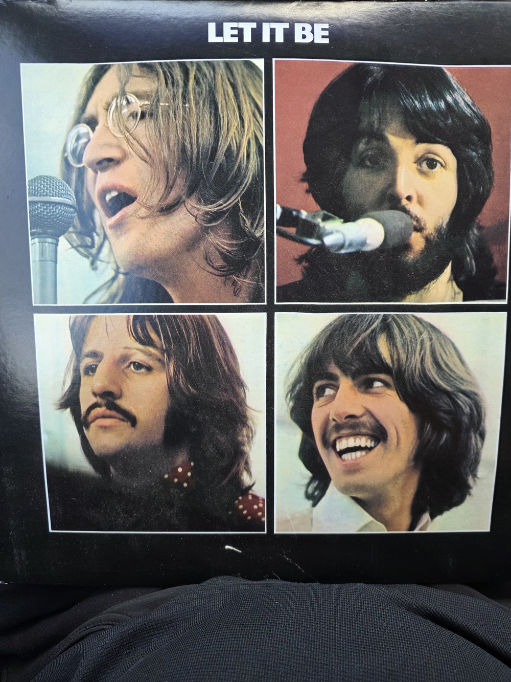 Black 'Let It Be' Vinyl Album Cover - Classic Rock Artwork